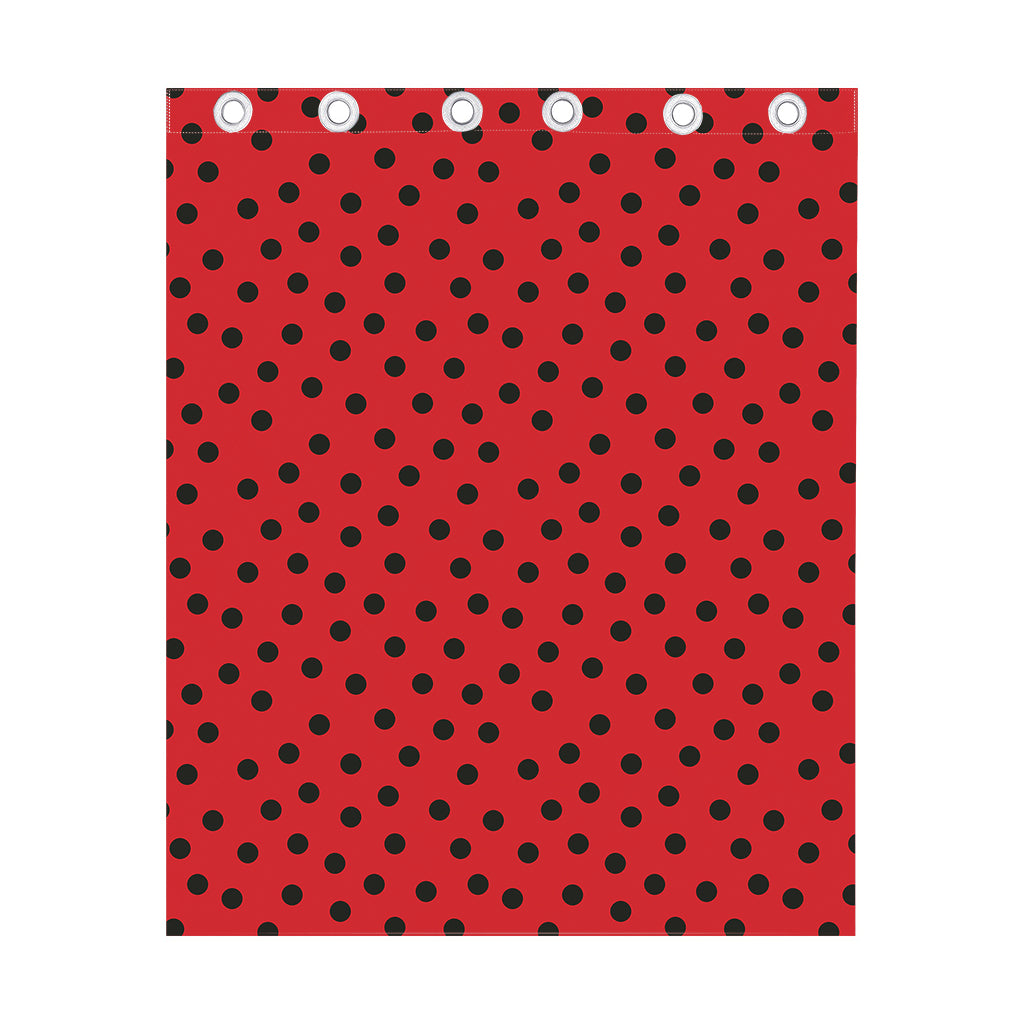 Black Spots Ladybird Pattern Print Curtain