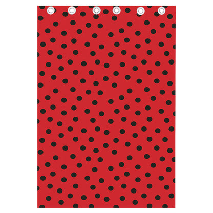 Black Spots Ladybird Pattern Print Curtain