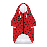 Black Spots Ladybird Pattern Print Dog Zip Up Hoodie