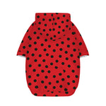 Black Spots Ladybird Pattern Print Dog Zip Up Hoodie