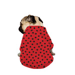 Black Spots Ladybird Pattern Print Dog Zip Up Jacket