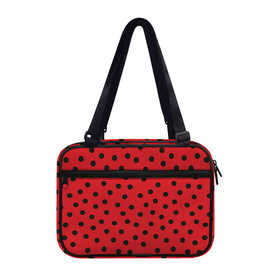 Black Spots Ladybird Pattern Print Double Strap Bible Bag