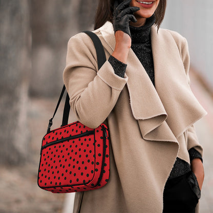 Black Spots Ladybird Pattern Print Double Strap Bible Bag