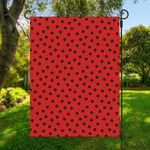 Black Spots Ladybird Pattern Print Garden Flag