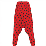 Black Spots Ladybird Pattern Print Hammer Pants