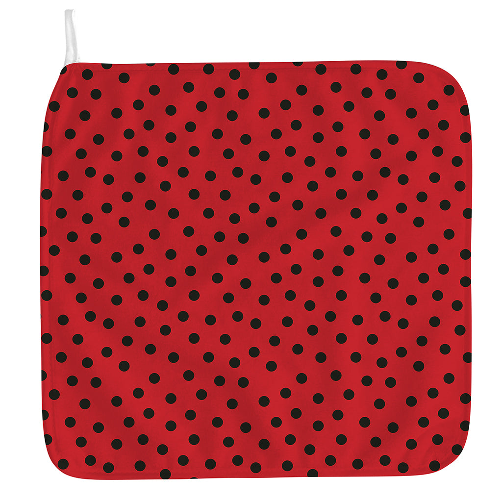 Black Spots Ladybird Pattern Print Hand Towel