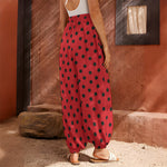 Black Spots Ladybird Pattern Print Harem Pants