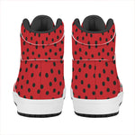 Black Spots Ladybird Pattern Print High Top Leather Sneakers
