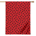 Black Spots Ladybird Pattern Print House Flag