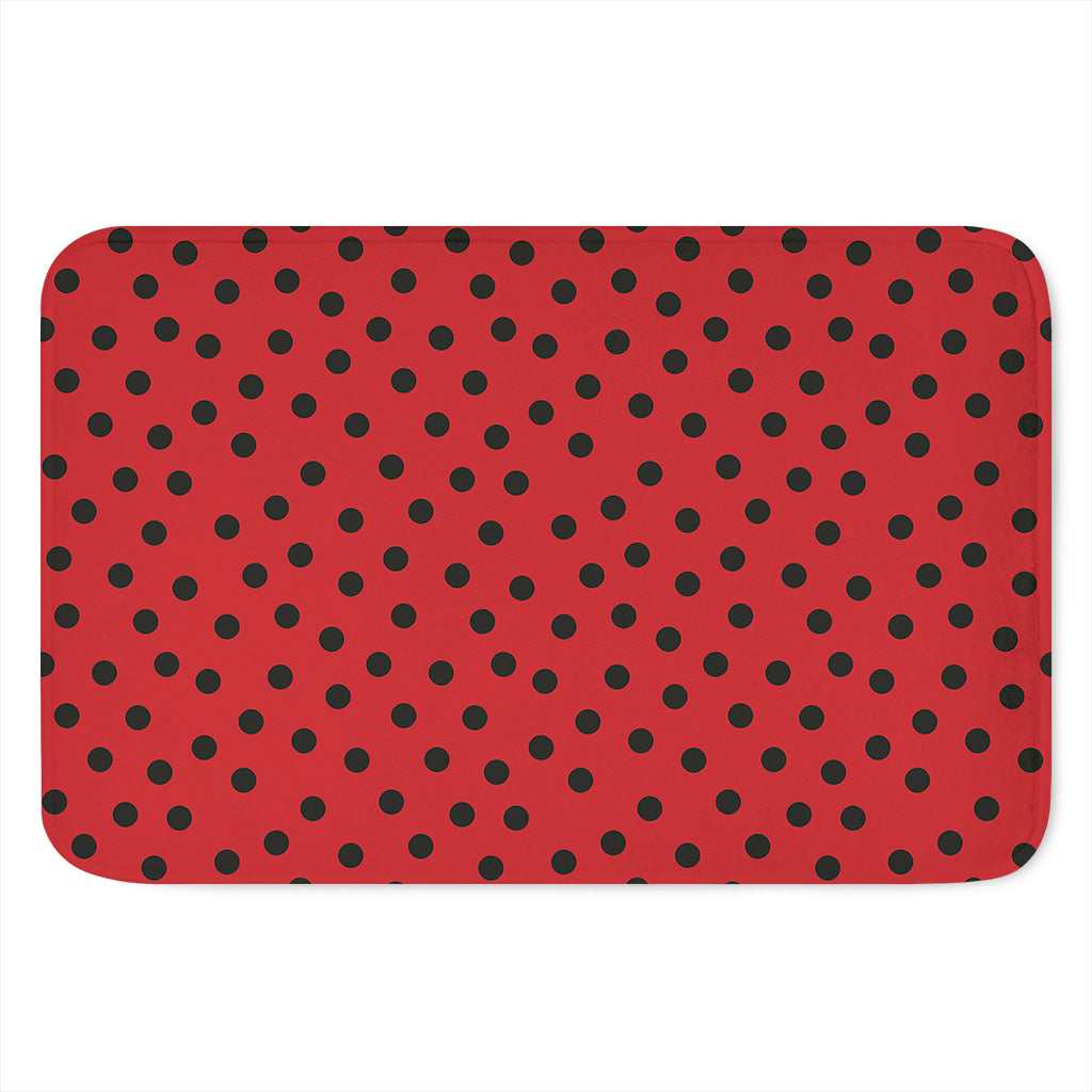 Black Spots Ladybird Pattern Print Indoor Door Mat