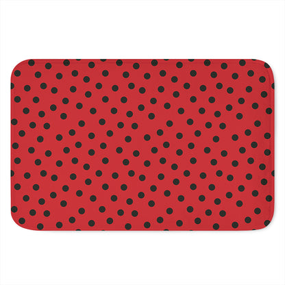 Black Spots Ladybird Pattern Print Indoor Door Mat