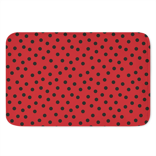 Black Spots Ladybird Pattern Print Indoor Door Mat