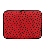 Black Spots Ladybird Pattern Print Laptop Sleeve