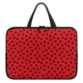 Black Spots Ladybird Pattern Print Laptop Sleeve With Handle