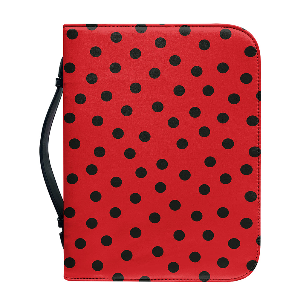Black Spots Ladybird Pattern Print Leather Bible Cover