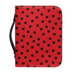 Black Spots Ladybird Pattern Print Leather Bible Cover