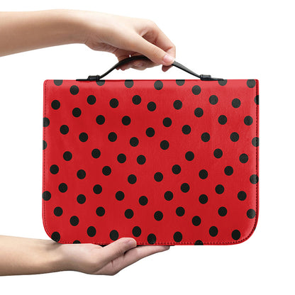 Black Spots Ladybird Pattern Print Leather Bible Cover
