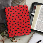 Black Spots Ladybird Pattern Print Leather Bible Cover
