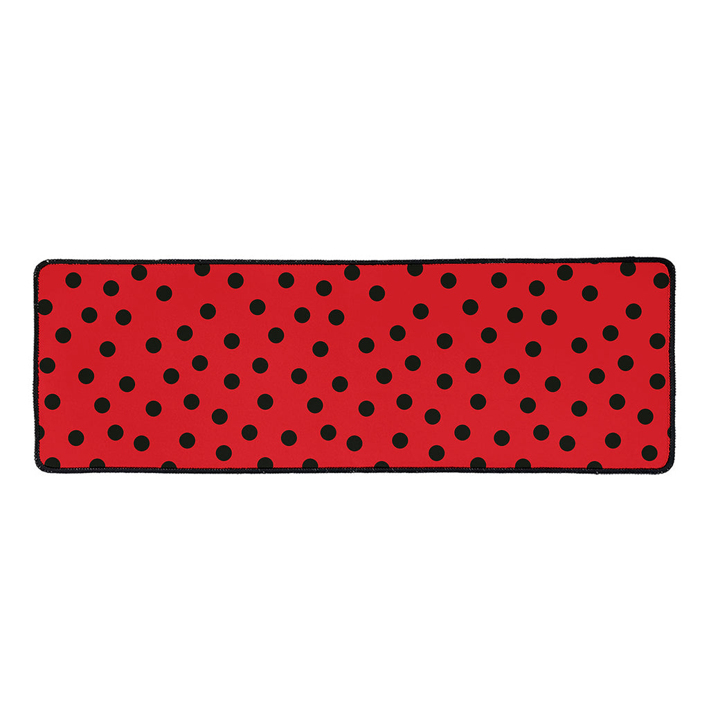 Black Spots Ladybird Pattern Print Long Kitchen Mat