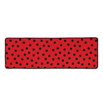 Black Spots Ladybird Pattern Print Long Kitchen Mat