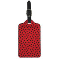Black Spots Ladybird Pattern Print Luggage Tag