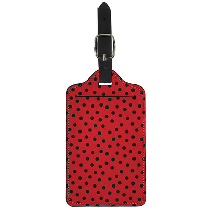 Black Spots Ladybird Pattern Print Luggage Tag