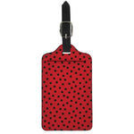 Black Spots Ladybird Pattern Print Luggage Tag