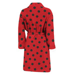 Black Spots Ladybird Pattern Print Men's Bathrobe