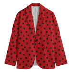 Black Spots Ladybird Pattern Print Men's Blazer