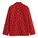 Black Spots Ladybird Pattern Print Men's Blazer