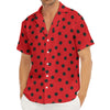 Black Spots Ladybird Pattern Print Men's Deep V-Neck Shirt