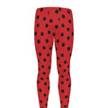 Black Spots Ladybird Pattern Print Men's Leggings