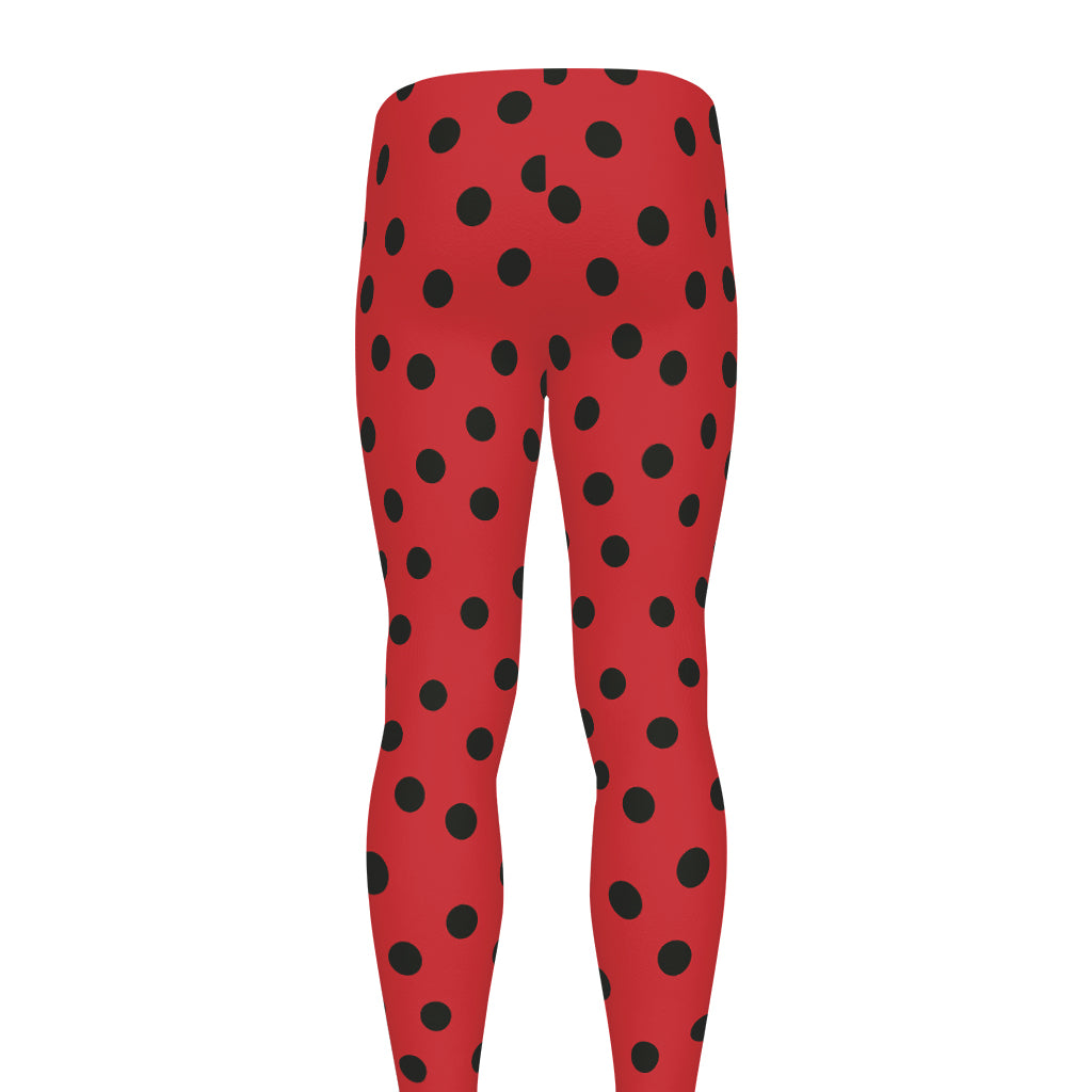 Black Spots Ladybird Pattern Print Men's leggings