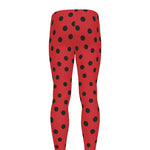 Black Spots Ladybird Pattern Print Men's leggings