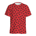 Black Spots Ladybird Pattern Print Men's Athletic T-Shirt