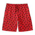Black Spots Ladybird Pattern Print Men's Swim Trunks
