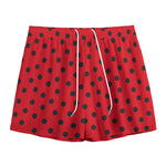 Black Spots Ladybird Pattern Print Mesh Shorts