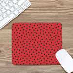 Black Spots Ladybird Pattern Print Mouse Pad