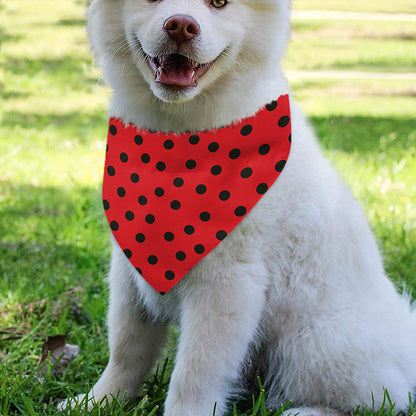 Black Spots Ladybird Pattern Print Over The Collar Dog Bandana