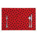 Black Spots Ladybird Pattern Print Placemat