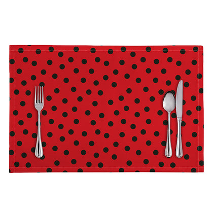 Black Spots Ladybird Pattern Print Placemat