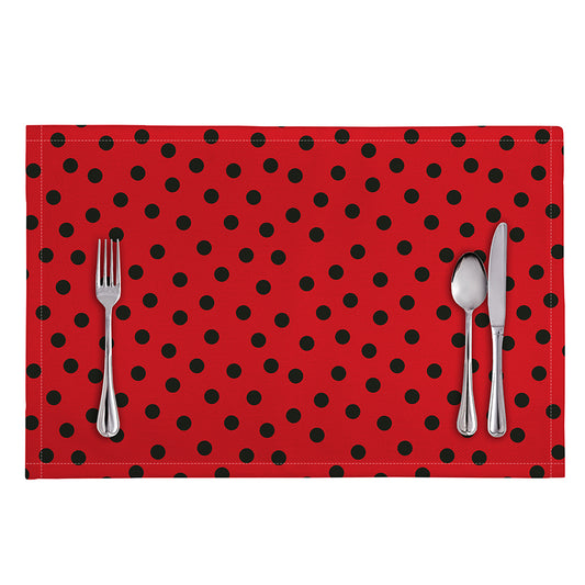 Black Spots Ladybird Pattern Print Placemat