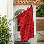 Black Spots Ladybird Pattern Print Polyester Flag