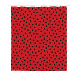 Black Spots Ladybird Pattern Print Polyester Shower Curtain