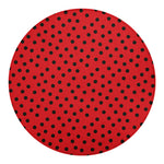 Black Spots Ladybird Pattern Print Round Blanket