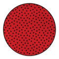 Black Spots Ladybird Pattern Print Round Floor Mat