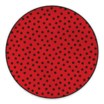 Black Spots Ladybird Pattern Print Round Floor Mat