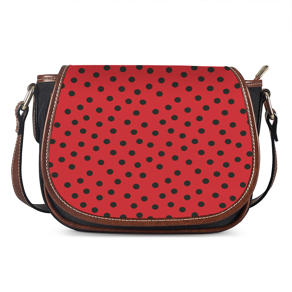 Black Spots Ladybird Pattern Print Saddle Bag