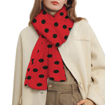 Black Spots Ladybird Pattern Print Scarf