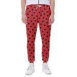 Black Spots Ladybird Pattern Print Scuba Joggers